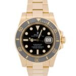 PAPERS Rolex Submariner Date BLACK 18K Yellow Gold Ceramic 40mm 116618 LN BOX